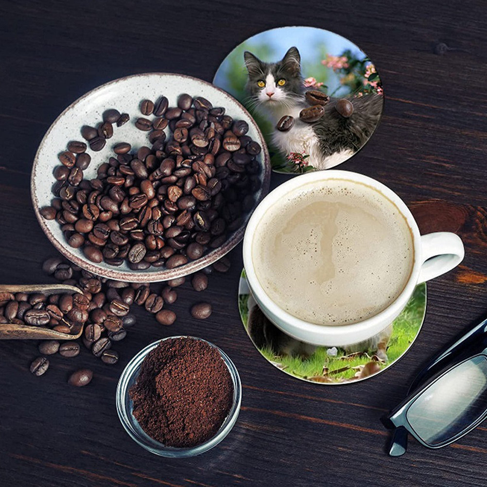 Coaster Sublimation Blank - 50 sottobicchieri termici per sublimazione, rotondi,