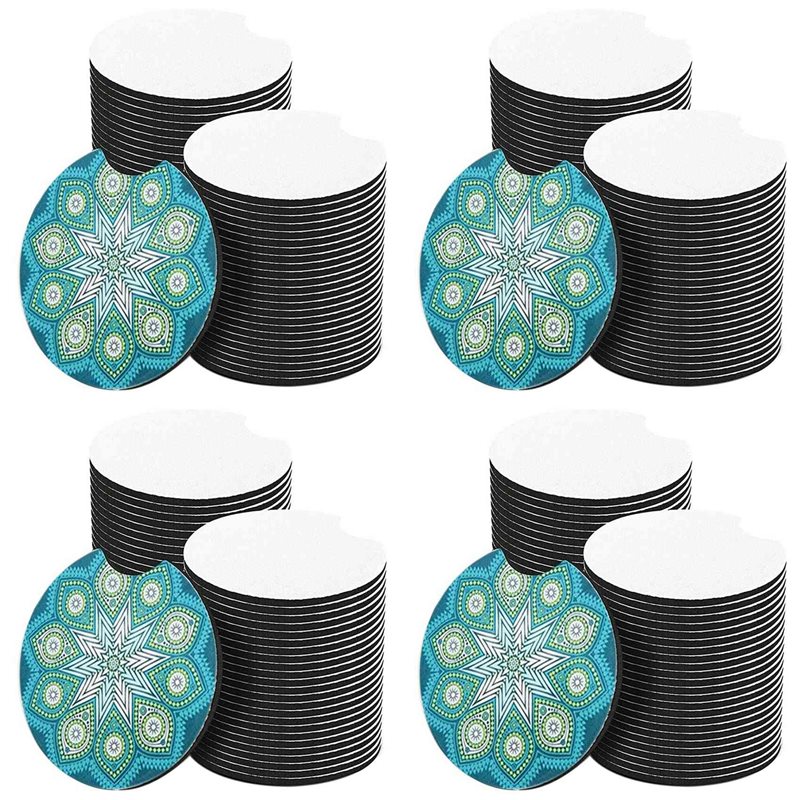 Coaster Sublimation Blank - ABVS 200 Pezzi Sottobicchieri per Auto